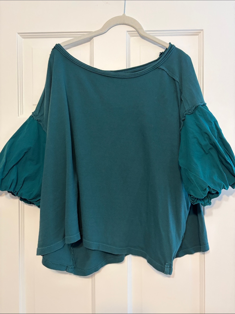 We The Free Teal Puff-Sleeve Tunic Top
